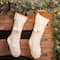 Glitzhome® 24" White Knitted Polyester Christmas Stocking with Pom Pom, 2ct.